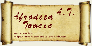 Afrodita Tomčić vizit kartica